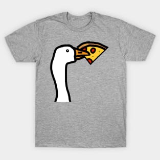 Portrait of a Gaming Goose Stealing Pizza T-Shirt